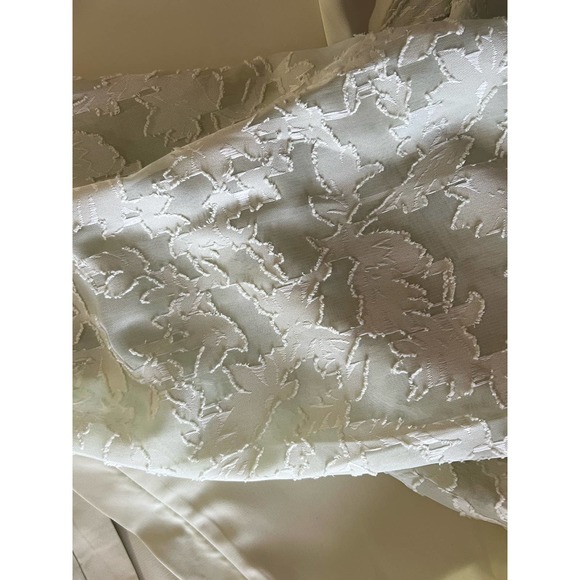 New Women's Lace Sleeve Spit Neck Blouse Size L Light Green - Picture 5 of 7